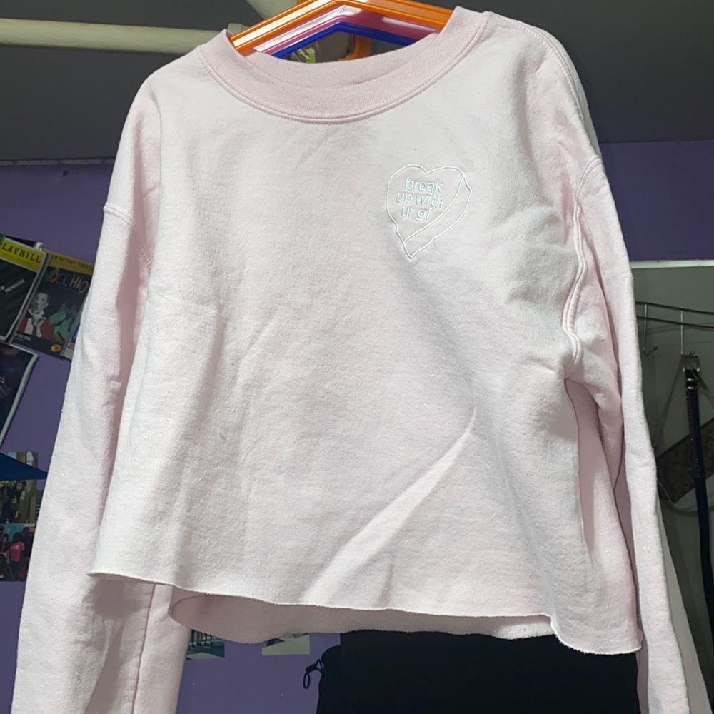 Break up with ur gf cropped Ariana grande sweater